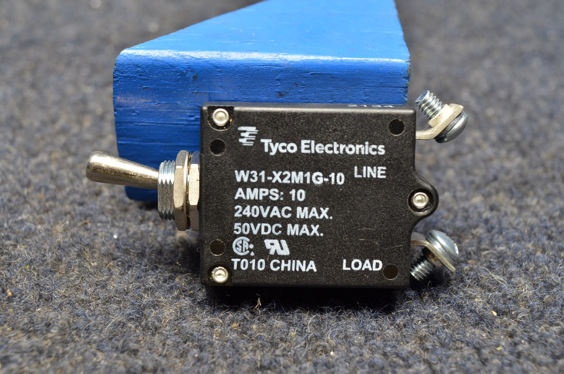 Used aircraft parts for sale W31-X2M1G-10 BEECHCRAFT 95-B55 TYCO BREAKER SWITCH PRICE PER EACH