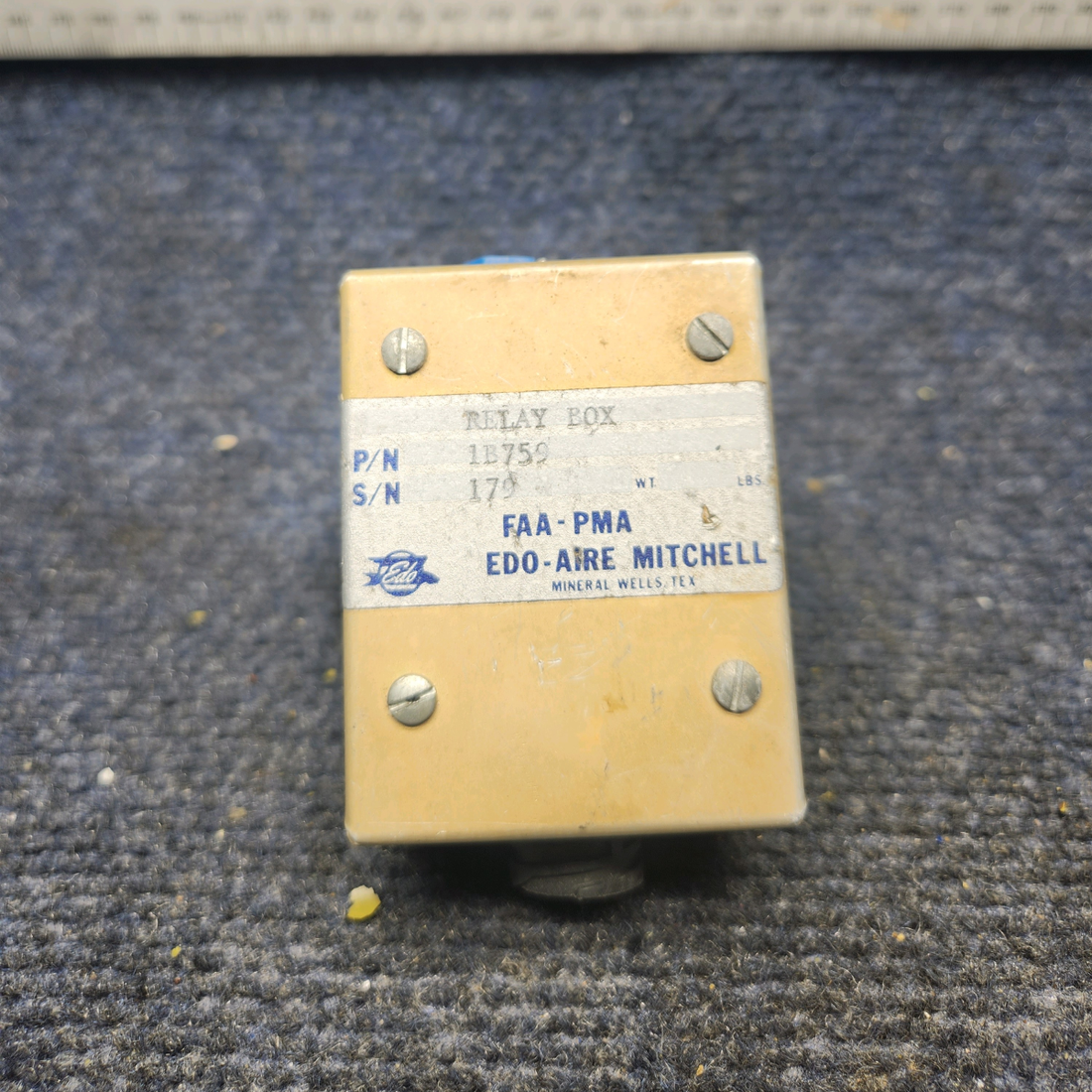 Used aircraft parts for sale, 1B759 Mooney M20K EDO-AIRE RELAY BOX (VOLTS: 12)