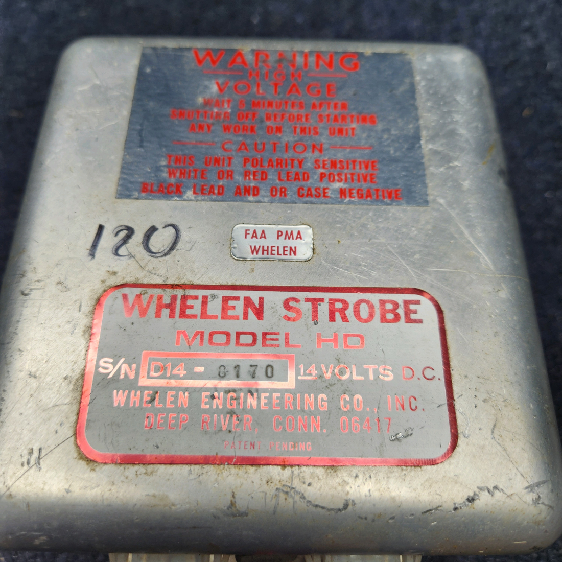 Used aircraft parts for sale, A413T2-14 DF Whelen Strobe Power Supply WHELEN STROBE LIGHT POWER SUPLY