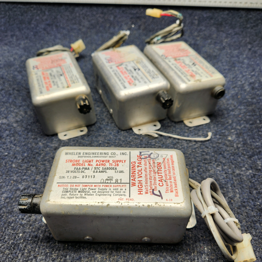Used aircraft parts for sale, A490, T1-28 Whelen Strobe Power Supply WHELEN STROBE LIGHT POWER SUPPLY "FOR PARTS ONLY" 28VOLTS
