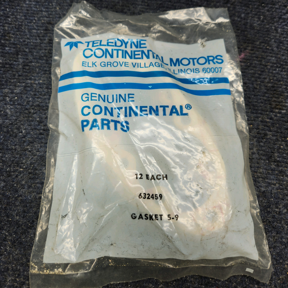 Used aircraft parts for sale, 632459 Continental ROCKER COVER GASKET SET OF 12