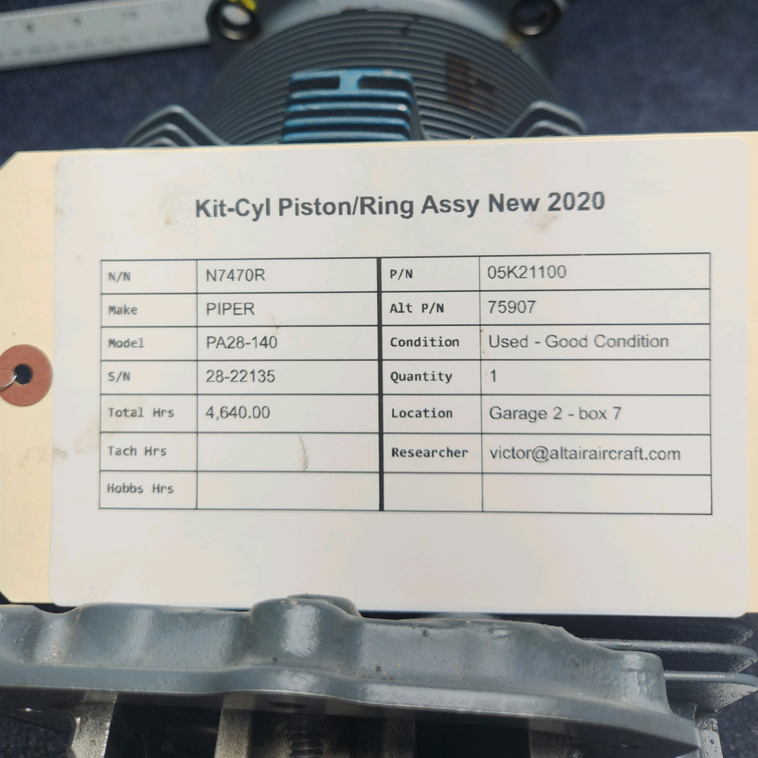 Used aircraft parts for sale, 05K21100 Lycoming  [part_model] PIPER PA28-140 KIT CYL PISTON RING ASSY NEW 2020