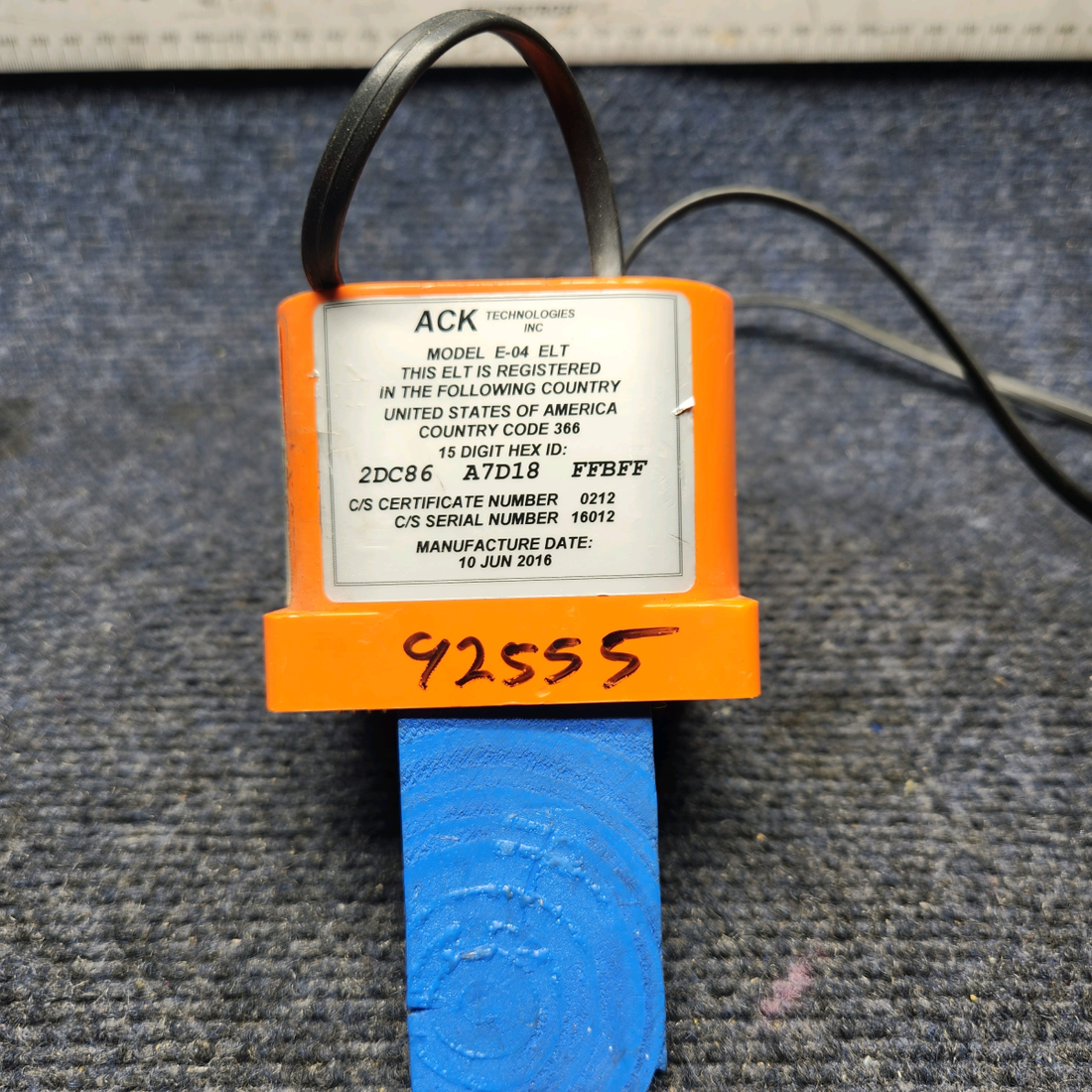 Used aircraft parts for sale, E-04 ACK Technologies PIPER PA28-161 Warrior III ACK TECH EMERGENCY LOCATOR TRANSMITTER WITH SWITCH & ANTENNA