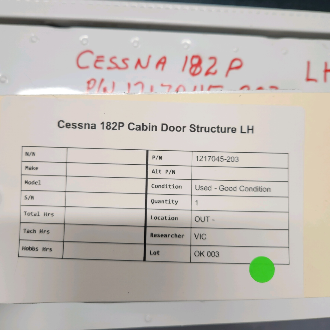 Used aircraft parts for sale, 1217045-203 Cessna  [part_model] CABIN DOOR STRUCTURE LH