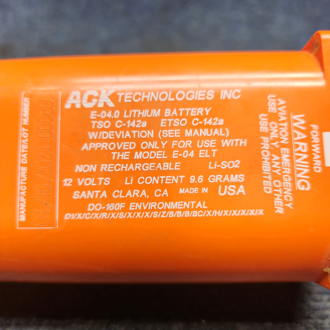 Used aircraft parts for sale, E-04 ACK Technologies PIPER PA28-161 Warrior III ACK TECH EMERGENCY LOCATOR TRANSMITTER WITH SWITCH & ANTENNA