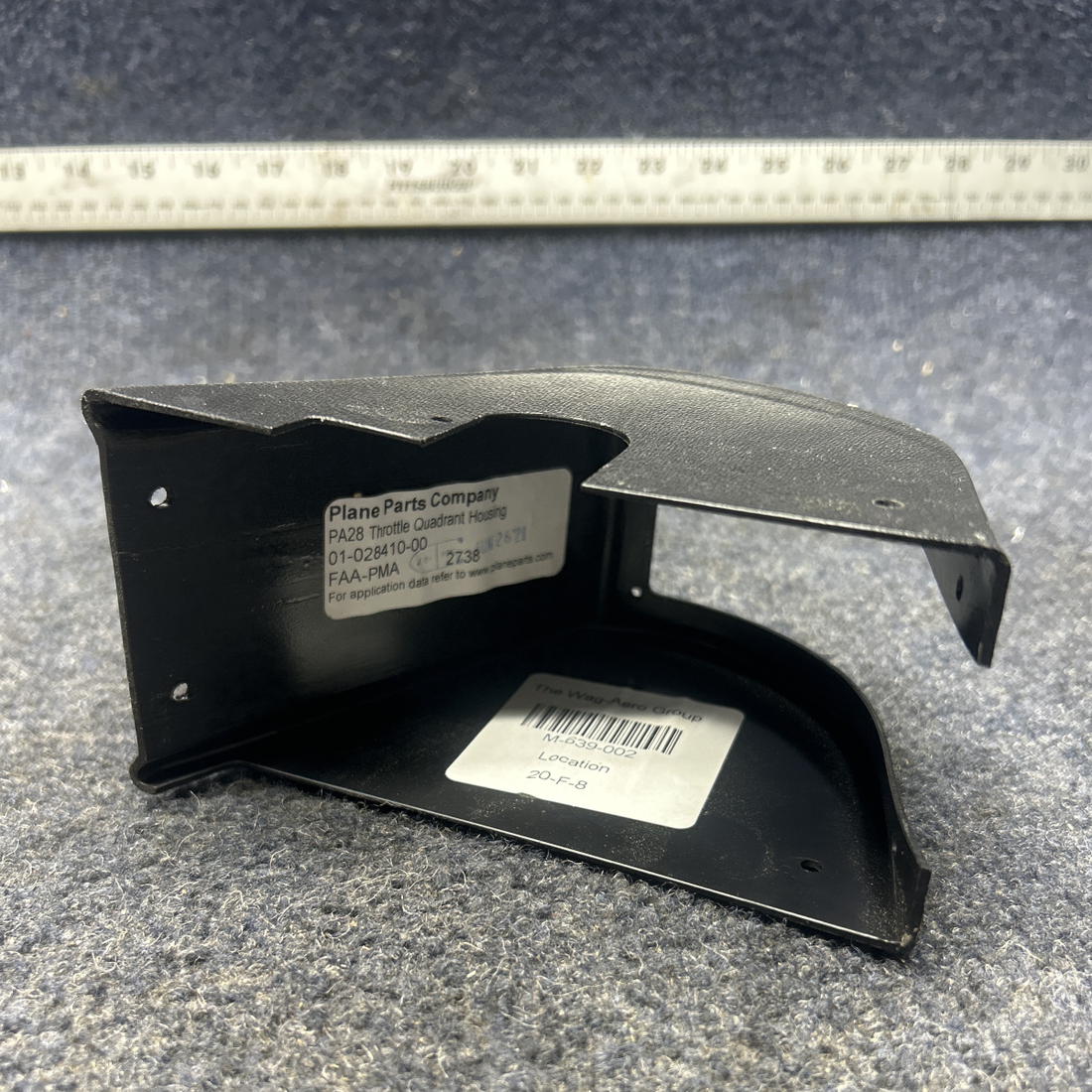 Used aircraft parts for sale, 01-028410-00 PIPER PA28-140 THROTTLE QUADRANT COVER