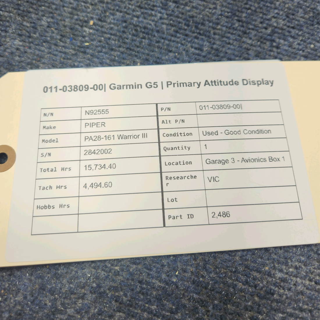 Used aircraft parts for sale, 011-03809-00| Garmin  [part_model] PIPER PA28-161 Warrior III PRIMARY ATTITUDE DISPLAY