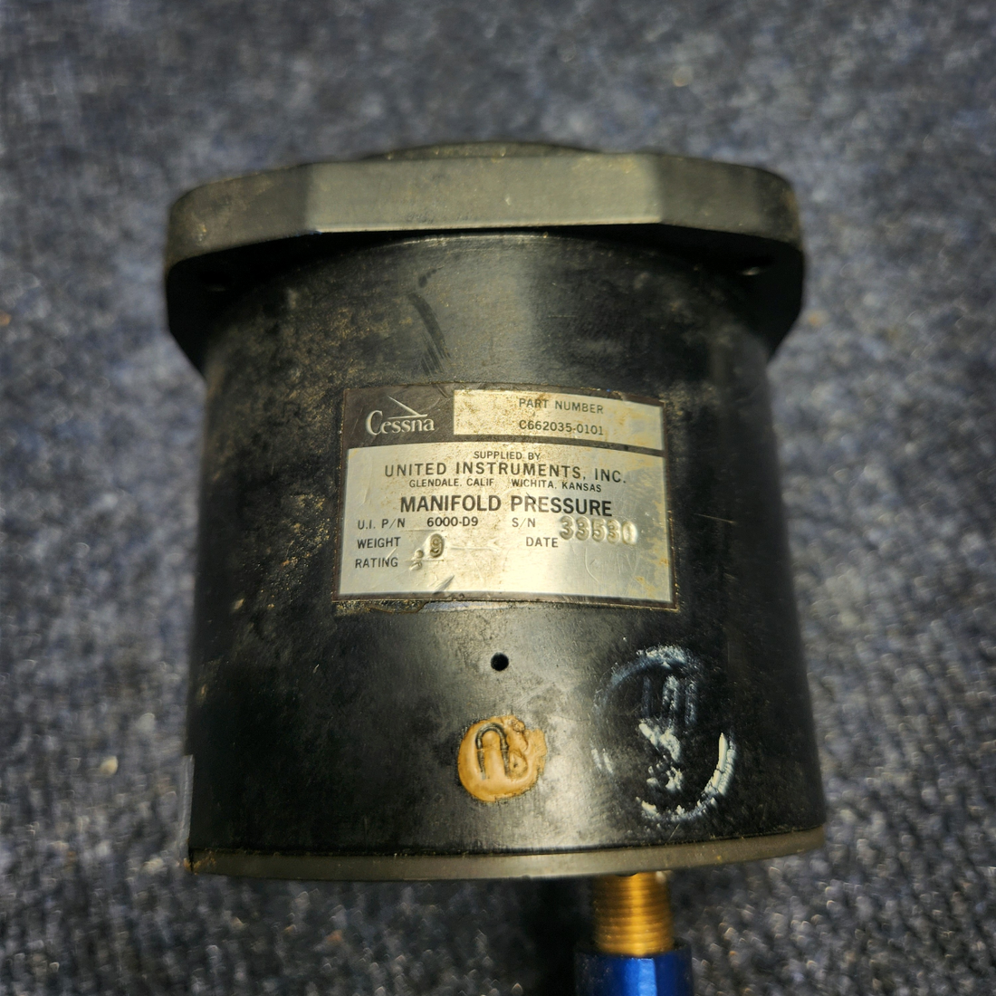 Used aircraft parts for sale, C662035-0101 Cessna year 1971 182P STANDARD PRECISION MANIFOLD PRESSURE INDICATOR