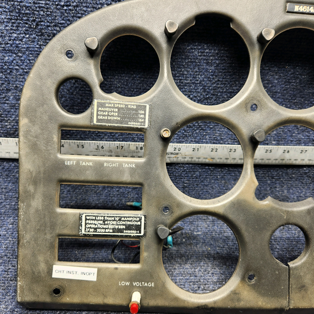 Used aircraft parts for sale, 2413020-803 CESSNA C172RG FORWARD INSTRUMENT PANEL COVER LH & POST LIGHT SEE PHOTOS