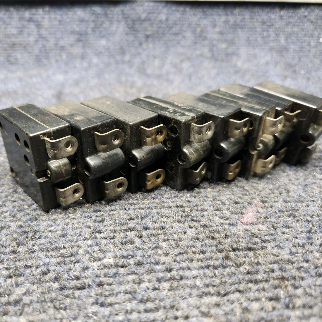 Used aircraft parts for sale, 435-210-103 & 435-215-103 Wood Electric SET CIRCUIT BREAKER 2-5A /4-10A /2-15A SET OF 8