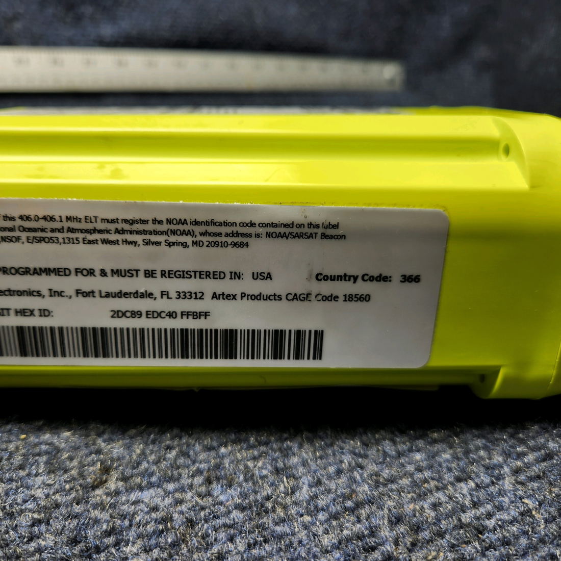 Used aircraft parts for sale, Artex ELT-345 Artex Beechcraft A23A Musketeer Custom III 406MHZ ELT KIT W / WHIP ANTENNA 8102