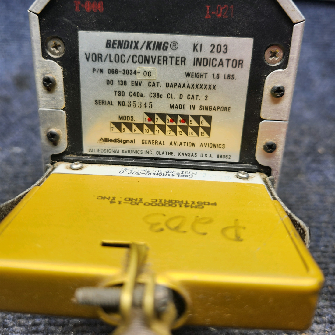 Used aircraft parts for sale, 066-3034-00 Bendix King PIPER PA28-161 Warrior III KI-203 VOR LOC CONVERTER INDICATOR