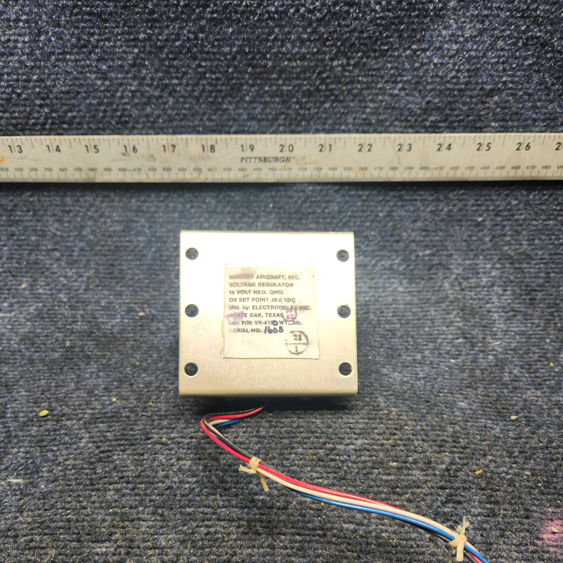 Used aircraft parts for sale, VR-415D Mooney M20K ELECTRODELTA VOLTAGE REGULATOR (VOLTS: 14)